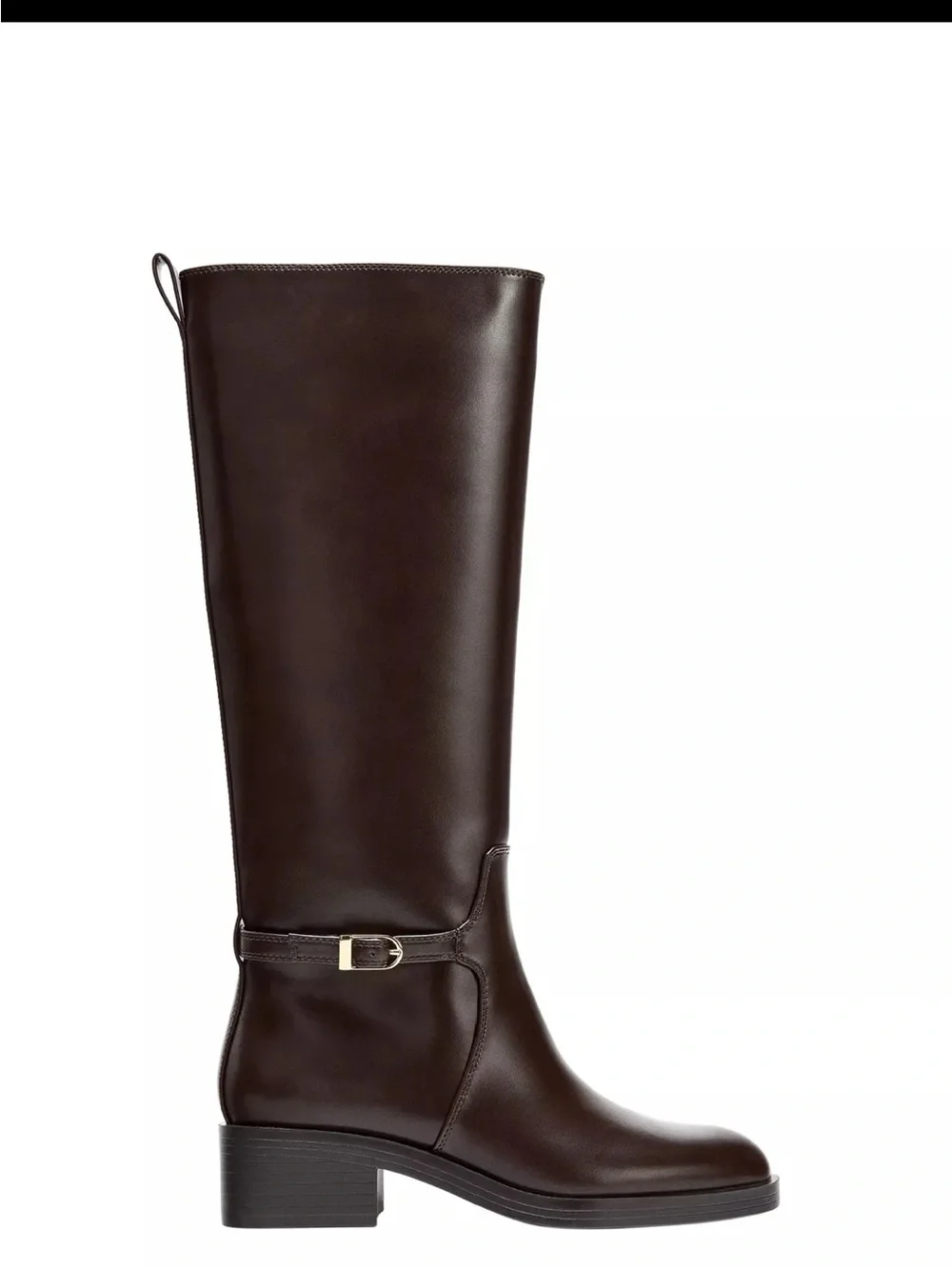 Zara Tall Over-the-Knee Leather Boots - Dark Brown